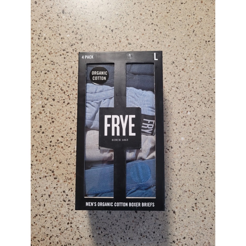 4-Pack Frye Mens Size Large 36-38 Organic Cotton Boxer Briefs Stretch Ultra Soft